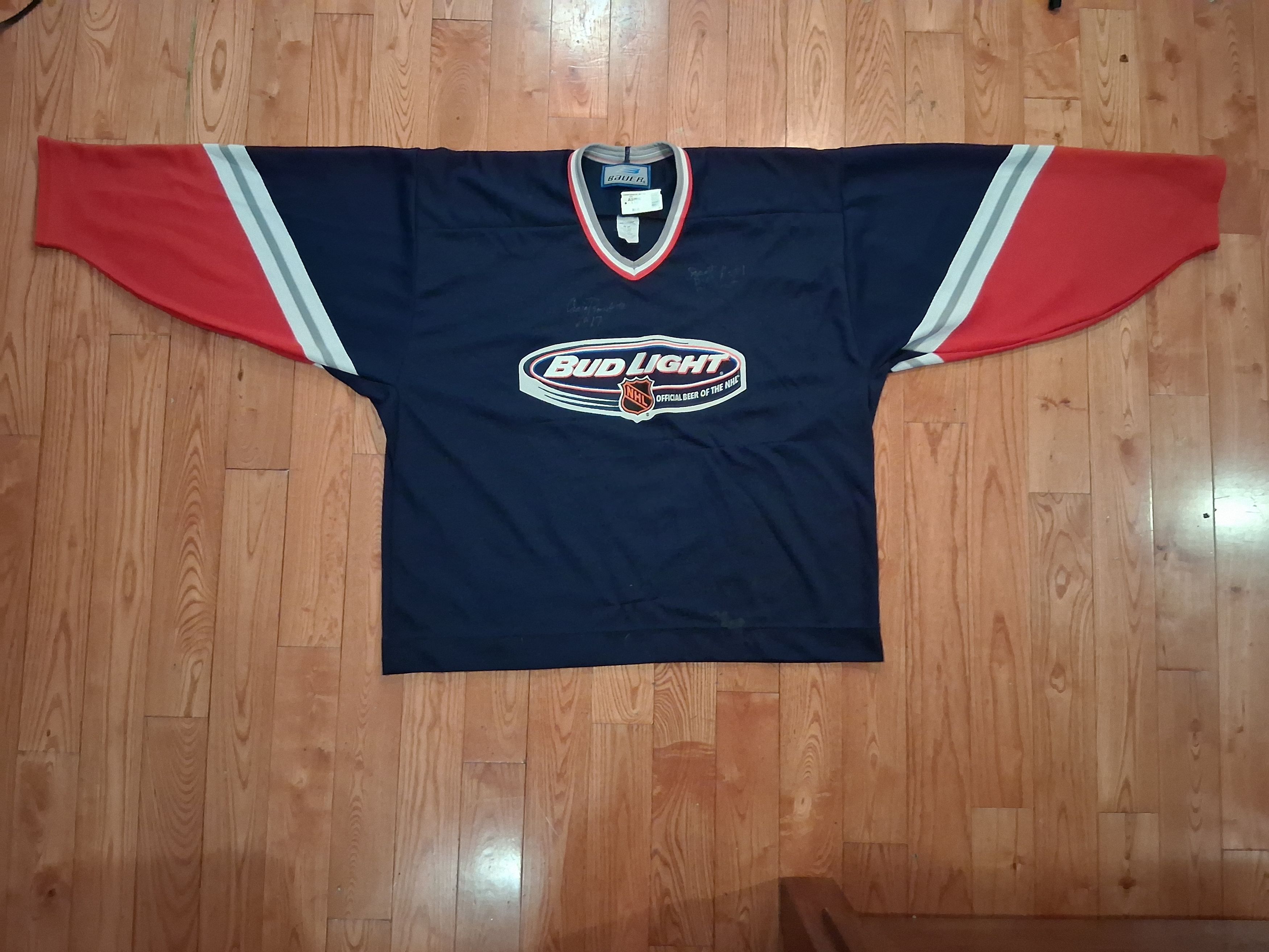 Other Vtg. Autographed 1990's Bauer Bud Light Hockey Jersey Size US XL / EU 56 / 4 - 2 Thumbnail