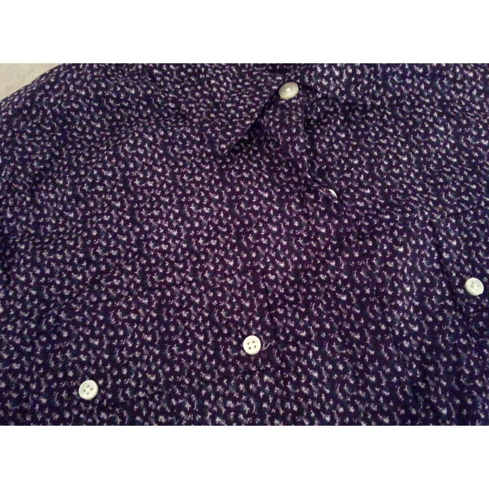 Banana Republic Womens Banana Republic Dress Shirt Blouse S Small Navy Blue Cotton Long Button Blouse Womens Small Navy Blue Cotton Banana Republic Shirt Size S / US 4 / IT 40 - 4 Thumbnail