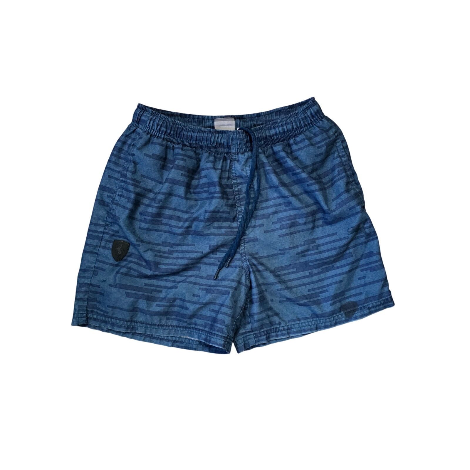 Puma Ferrari Men’s Swim Trunks Blue Camo Pattern Shorts Size L Size US 28 / EU 44 - 1 Thumbnail