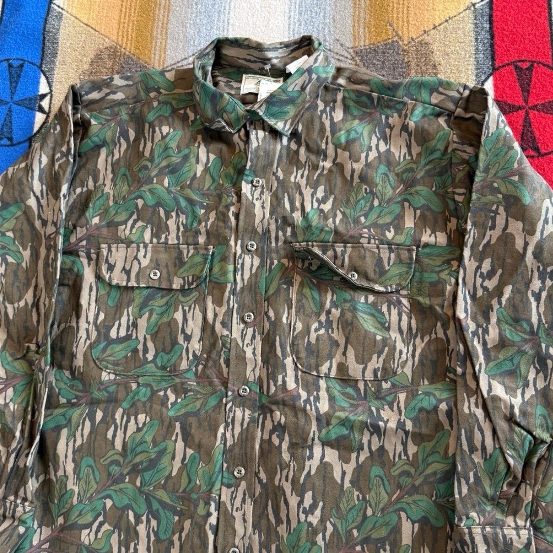 Vintage VINTAGE Mossy Oak Greenleaf Camo Jacket Mens XL Hunting 80s USA Camouflage Shirt? Size US XL / EU 56 / 4 - 6 Thumbnail