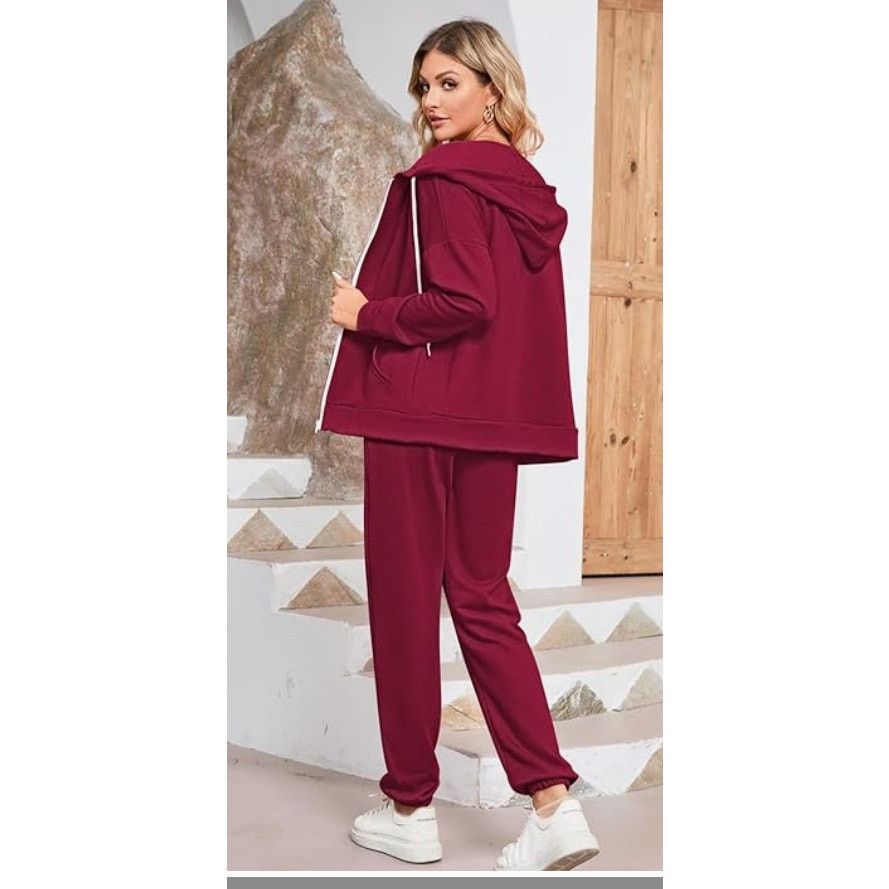 The Unbranded Brand Casual Outfit Sweatsuit Zipper Hoodie Drawstring Pant, LARGE Size 34" / US 12 / IT 48 - 3 Thumbnail
