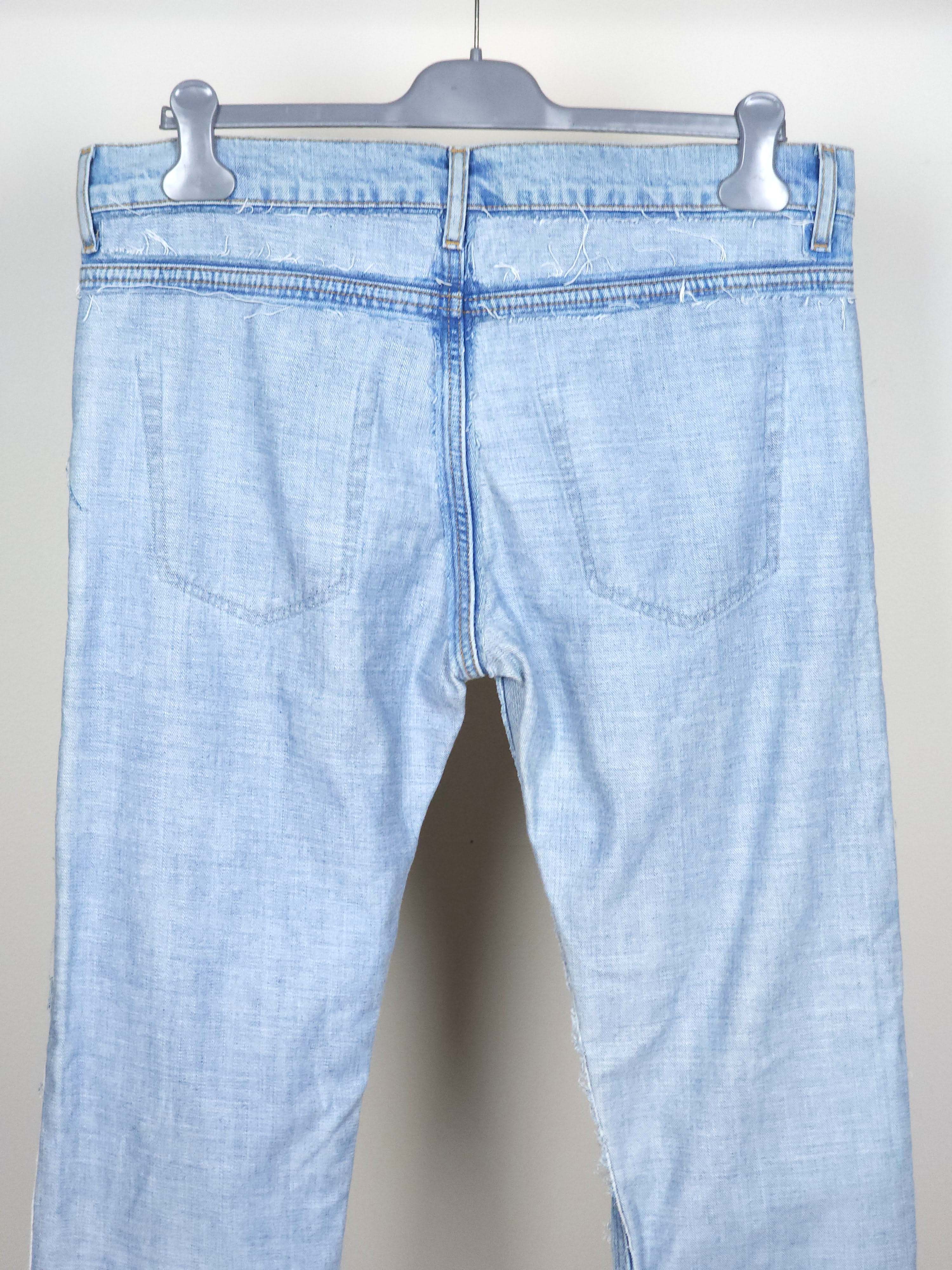Maison Margiela S/S 2005 Re-Edition Inside Out Reverse Blue Jeans Pants Size US 34 / EU 50 - 4 Thumbnail
