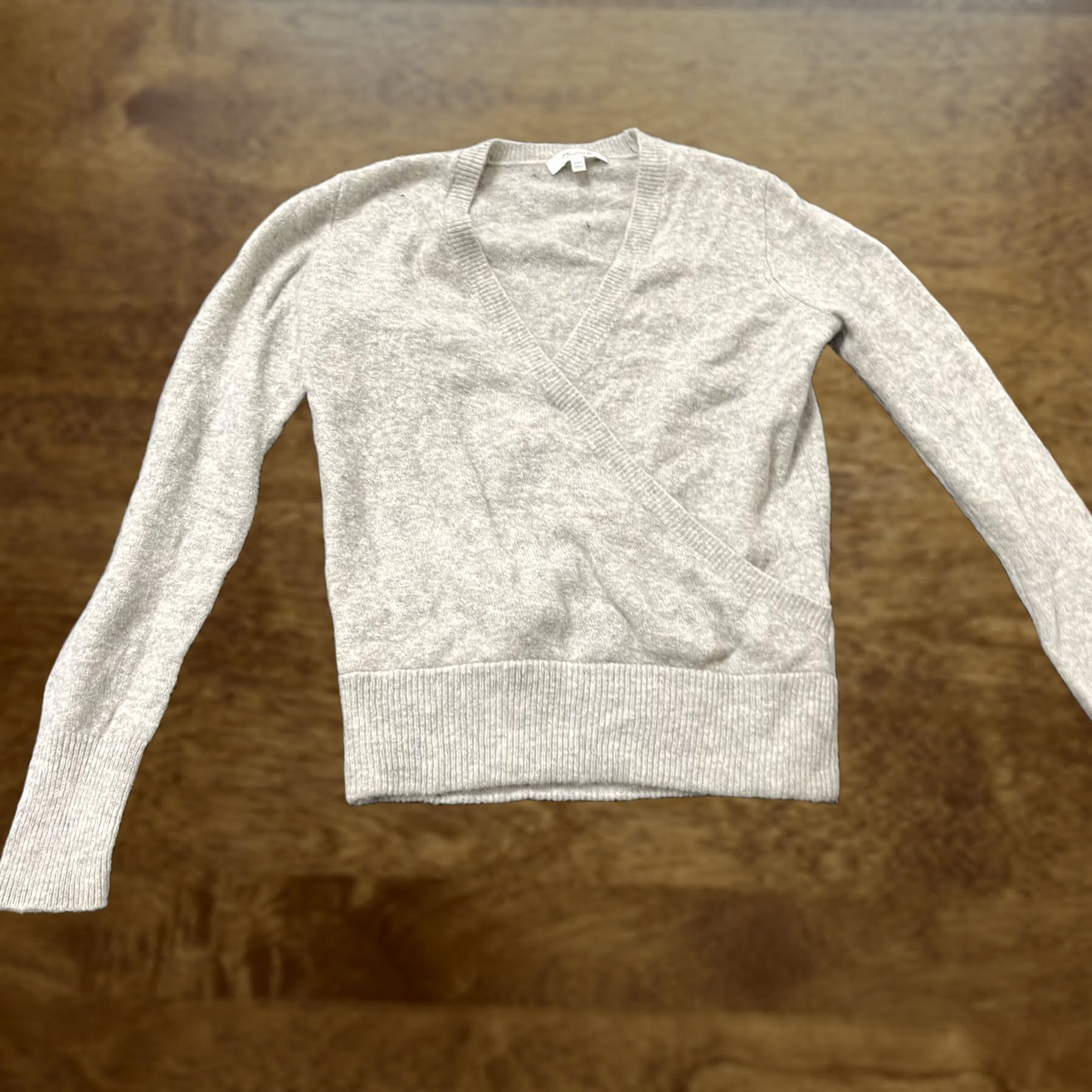Madewell Madewell Sweater Womens XXS Gray Wrap Surplice V Neck Long Sleeve Knit Cropped Size XXS / US 00 / IT 34 - 1 Thumbnail