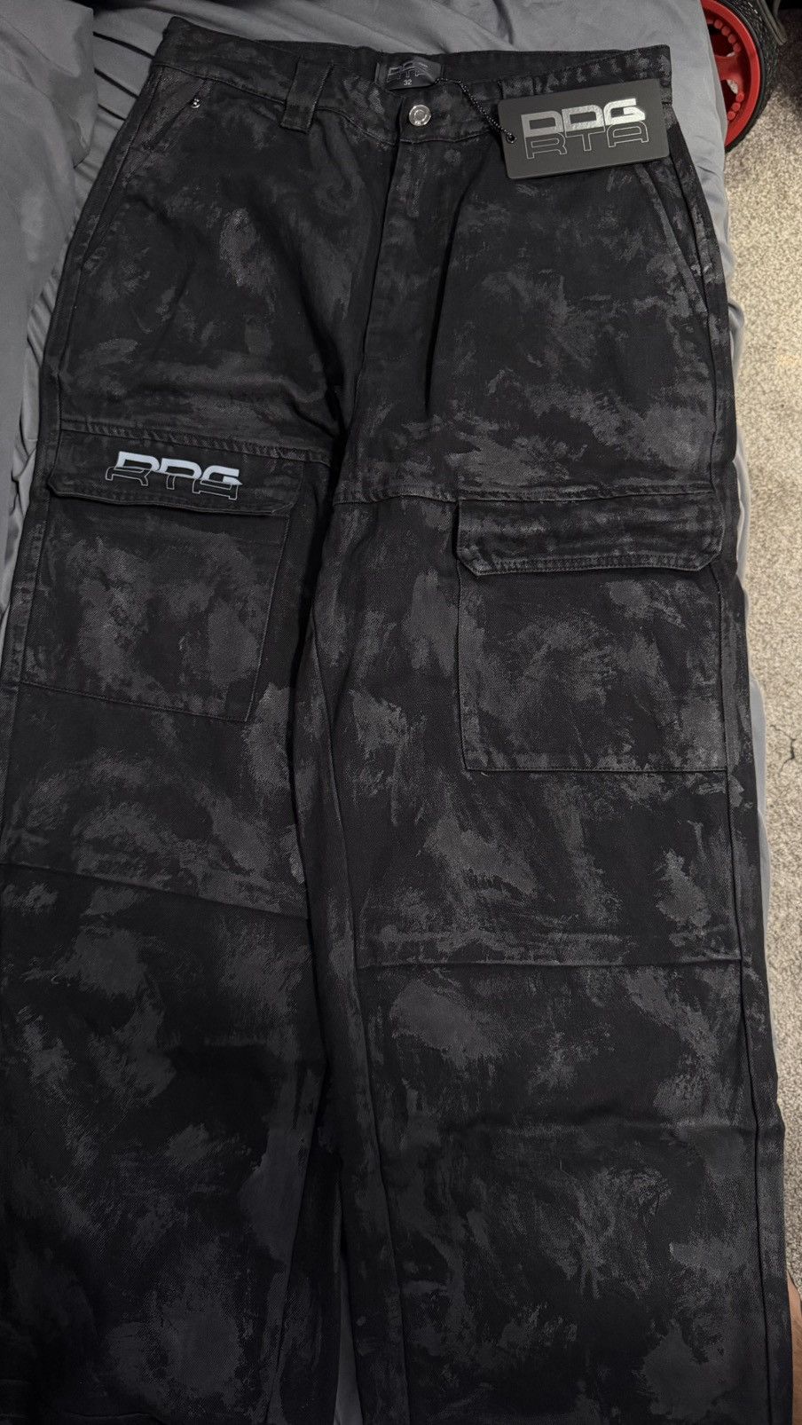 Rta Black Wax Coated RTA Cargos - DDG Size US 32 / EU 48 - 1 Thumbnail
