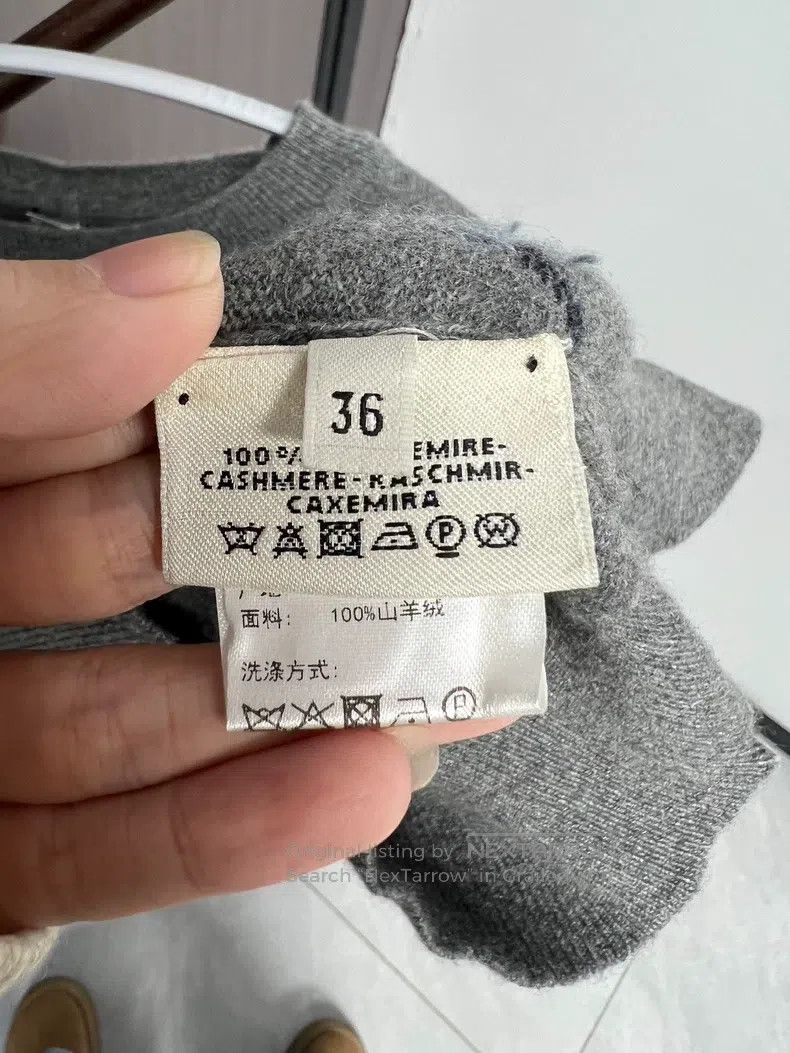 Hermes Hermes Gray diamond pattern cashmere sweater Size XS / US 0-2 / IT 36-38 - 4 Thumbnail