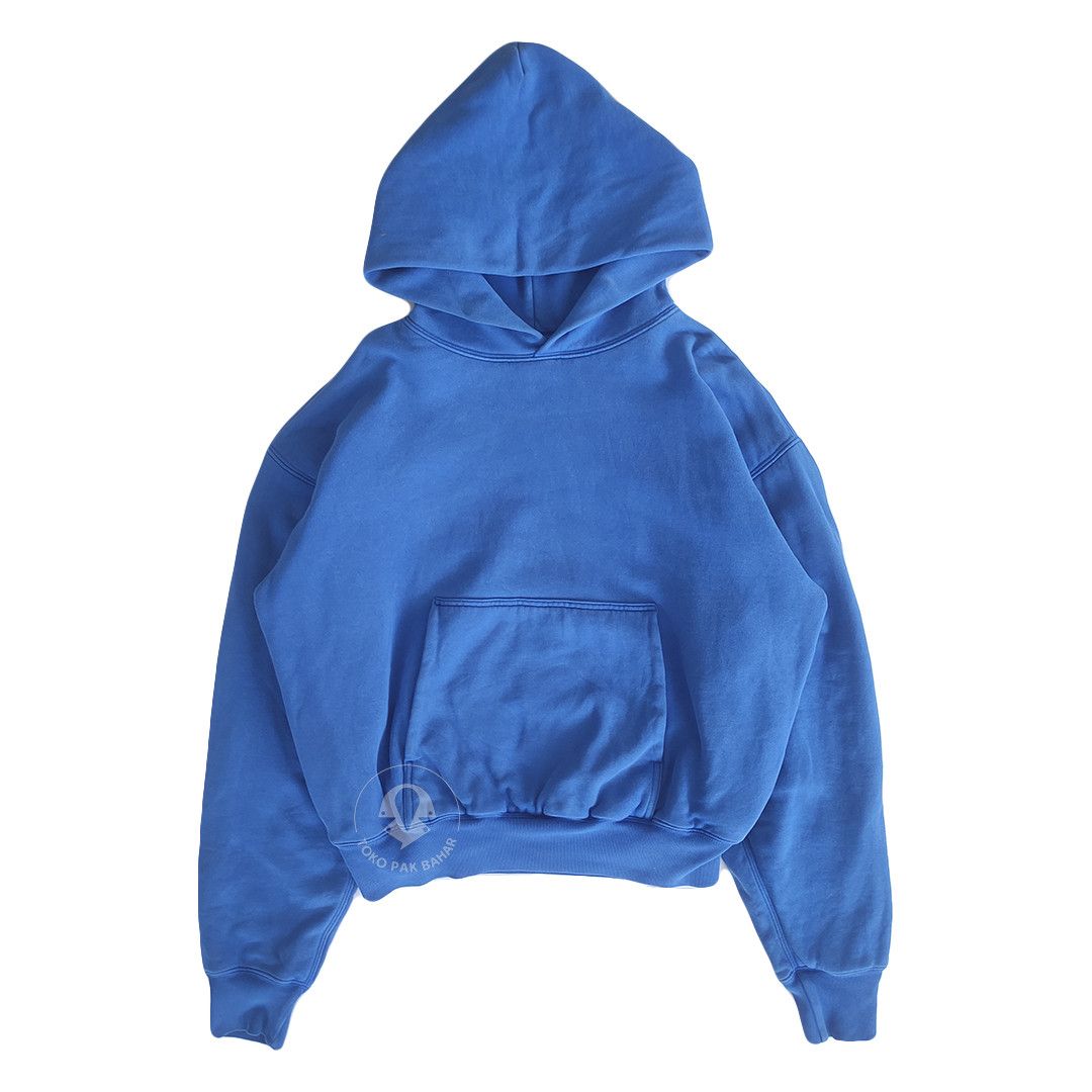image of Balenciaga x Gap Yeezy Gap Perfect Hoodie Blue Boxy By Kanye West, Men's (Size Medium)