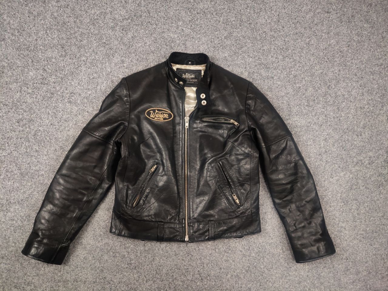 Vintage Warson Vintage Speed Black Leather Retro Motorcycle jacket Size US M / EU 48-50 / 2 - 7 Thumbnail
