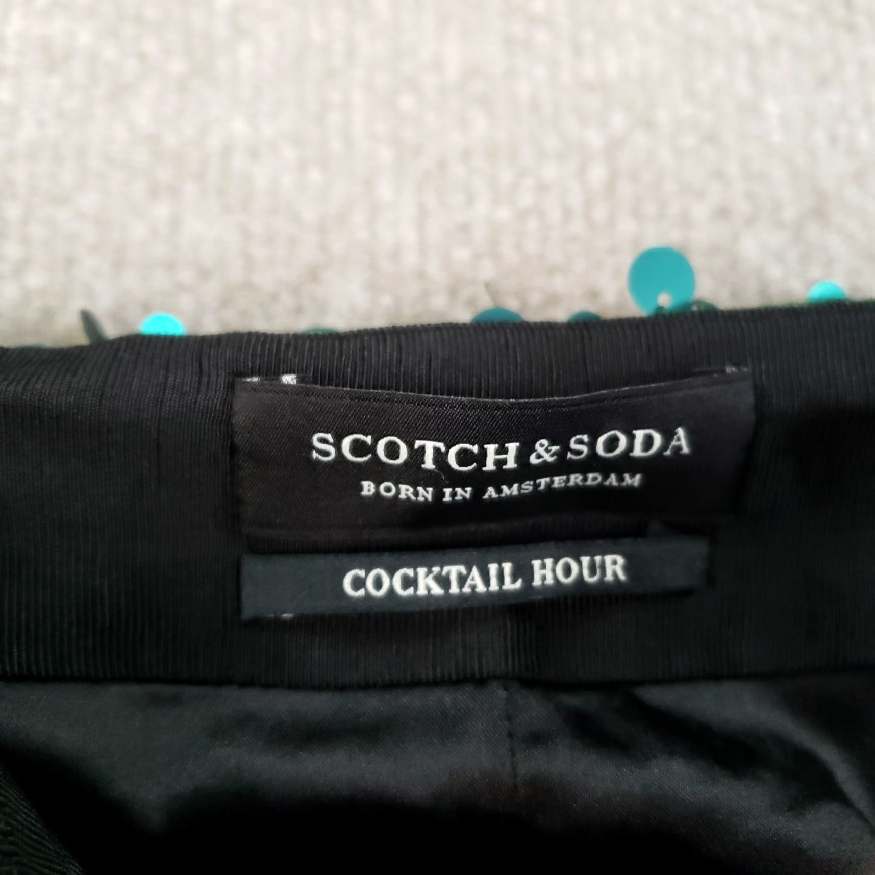 Scotch & Soda VINTAGE Scotch & Soda Skirt Women Small Green Sequin A-Line Knee Length Belted Casual Shimmer Size 28" / US 6 / IT 42 - 7 Thumbnail