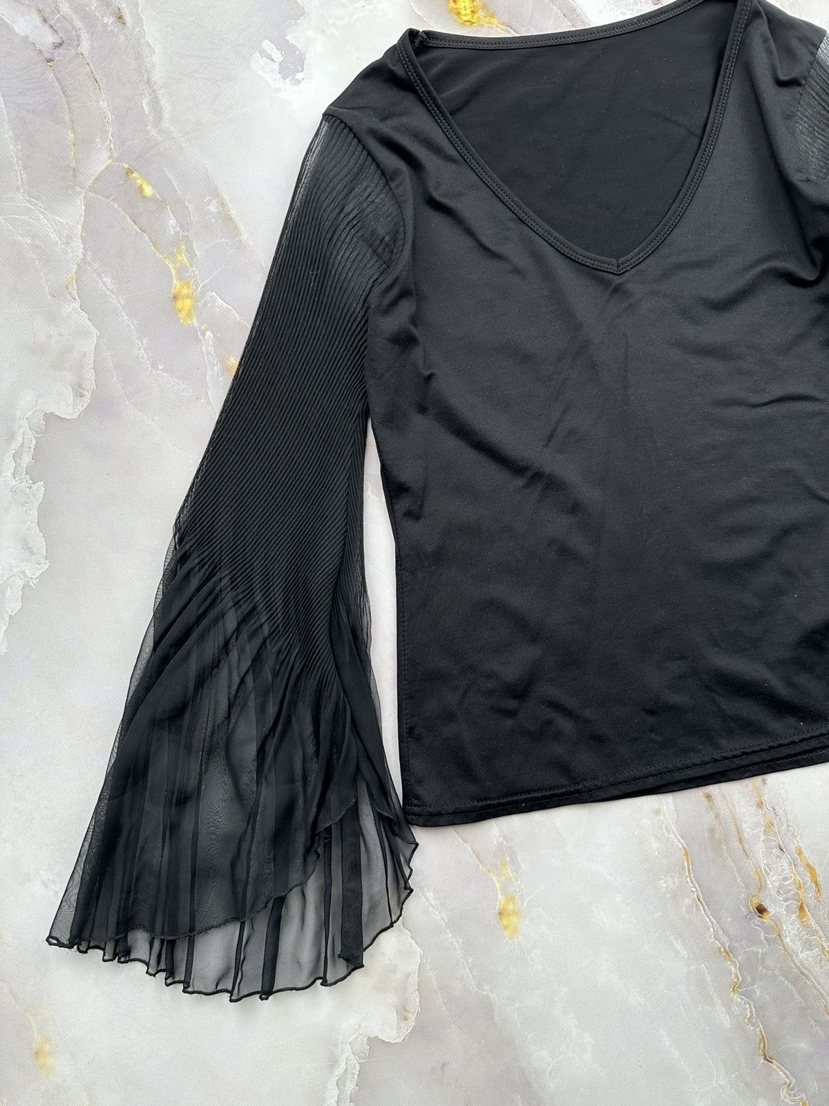 Japanese Brand Vintage Long Sleeve With Flared Mesh Sleeves Size XS / US 0-2 / IT 36-38 - 4 Thumbnail
