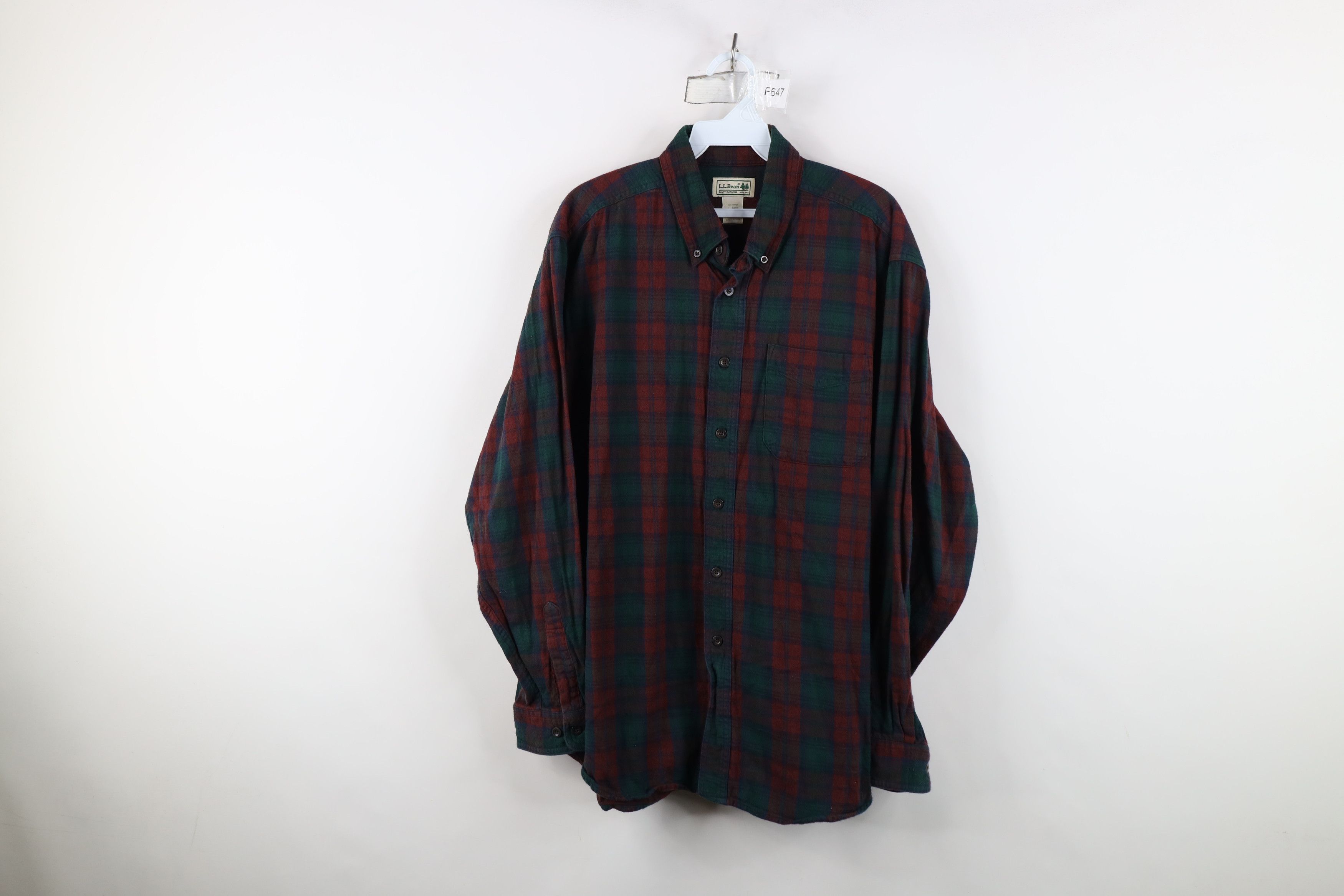 L.L. Bean Vintage 90s LL Bean Flannel Collared Button Down Shirt Plaid Size US L / EU 52-54 / 3 - 1 Thumbnail