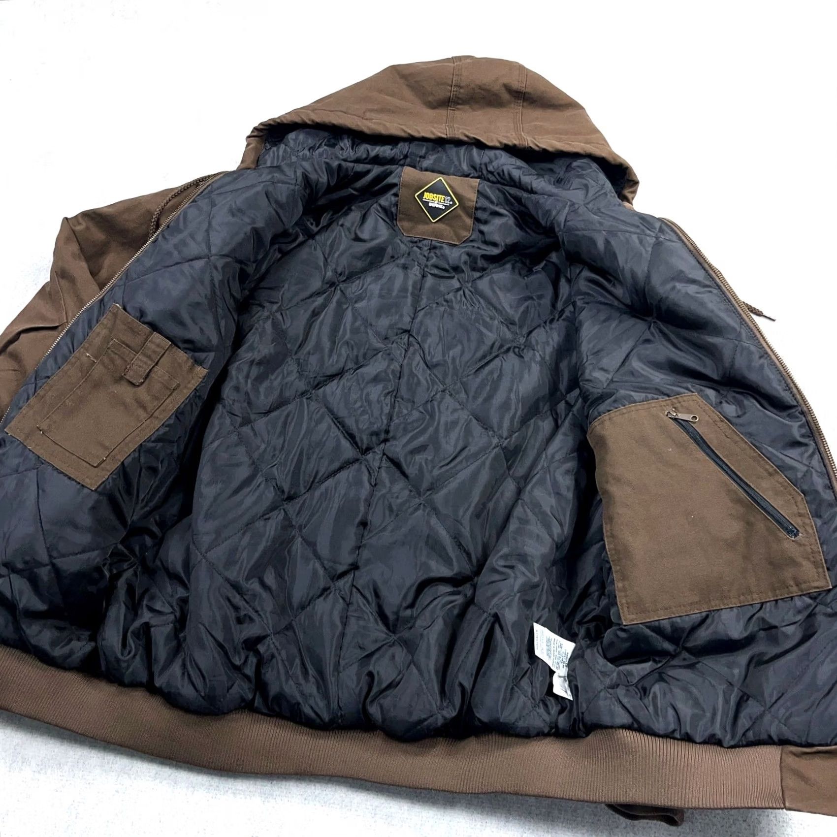 Vintage Berne Jacket Men XL Brown Canvas Full Zip Hooded Lined Bomber Jacket Size US XL / EU 56 / 4 - 5 Thumbnail