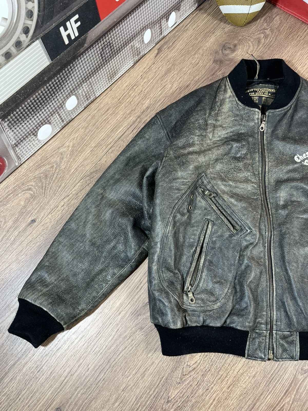 Leather Vintage Chesterfield Leather Jacket she is alone Size US L / EU 52-54 / 3 - 3 Thumbnail