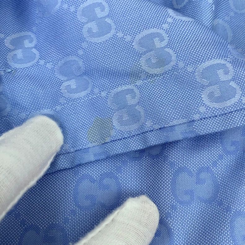 Gucci Gucci Size36 Blue logo jacquart full printed cotton lapel s Size US XXS / EU 40 - 8 Thumbnail