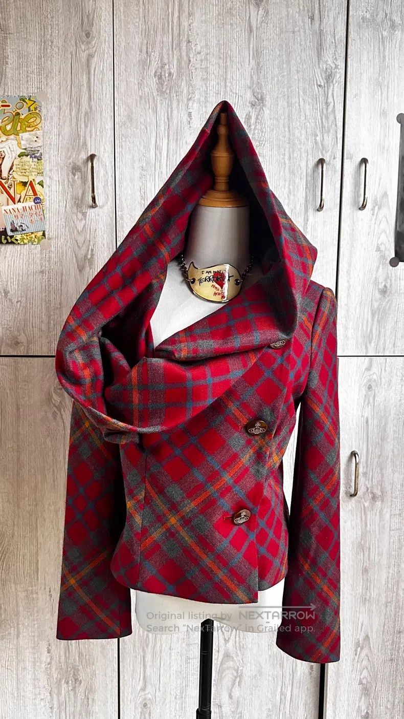 Vivienne Westwood Vivienne Westwood Dip hem suit jacket, red checkered witch Size L / US 10 / IT 46 - 2 Thumbnail