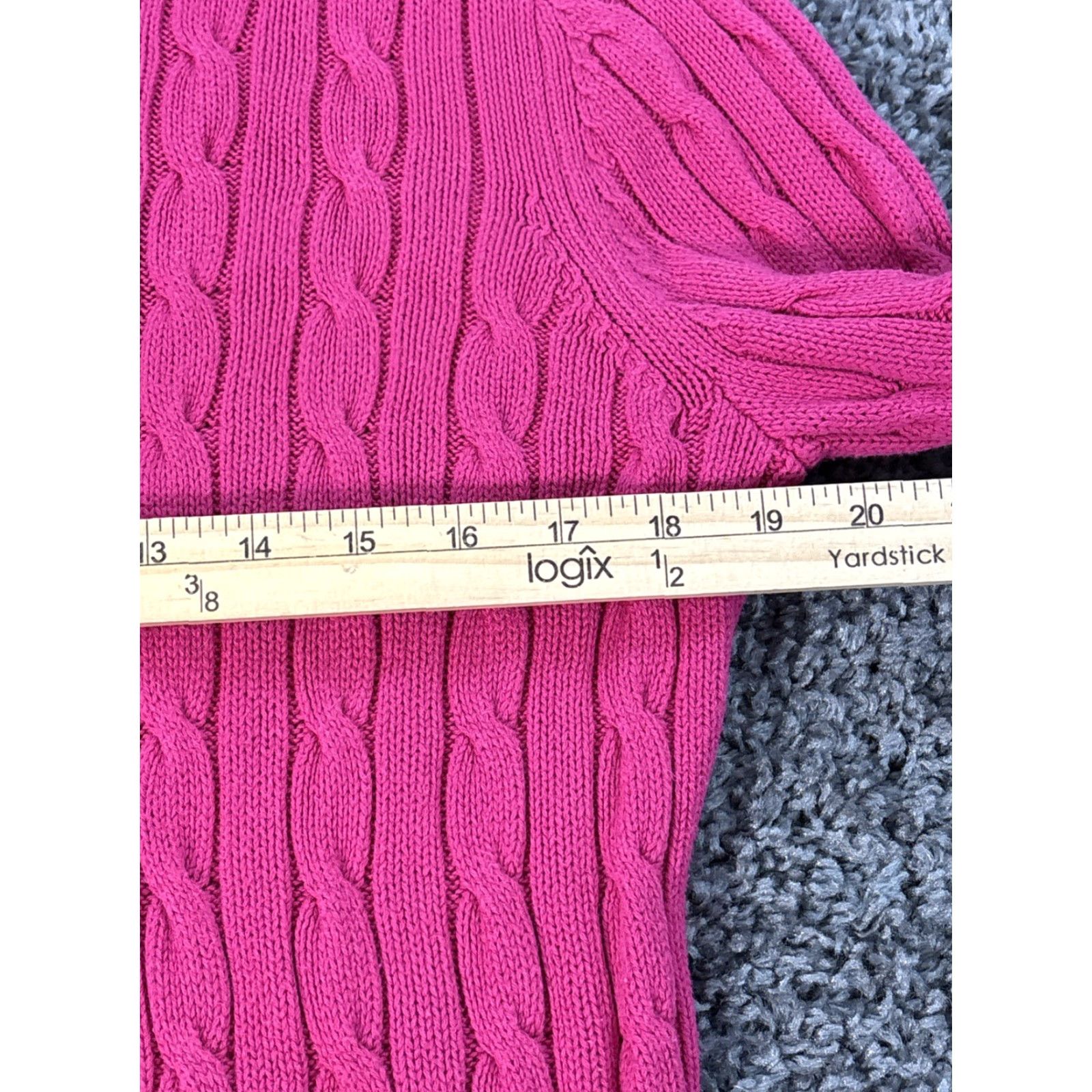 Vintage VINTAGE St John’s Bay Hoodie Womens Large Pink Cable Knit Full Zip 90s Y2K Chunky Knit Womens Size L / US 10 / IT 46 - 3 Thumbnail