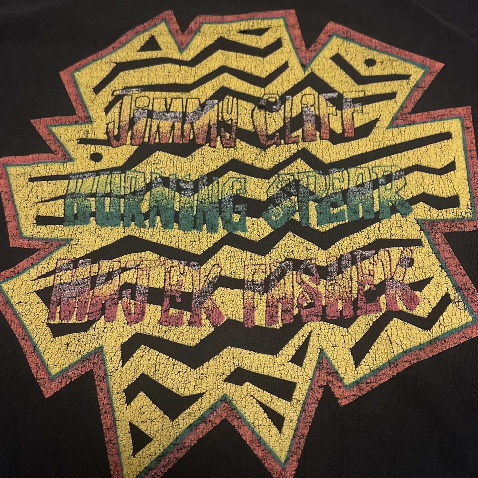 Fruit Of The Loom Vintage Burning Spear Jimmy Cliff Concert T-shirt 92 Reggae Size US L / EU 52-54 / 3 - 12 Thumbnail