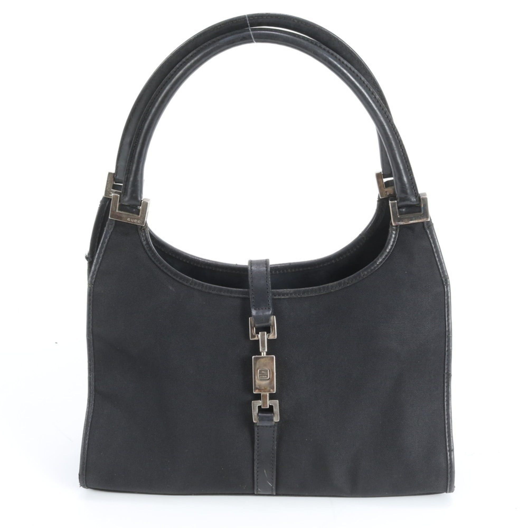 Gucci Jackie 002 1068 Leather And Nylon Shoulder Bag/tote Bag/handbag In Black For Women