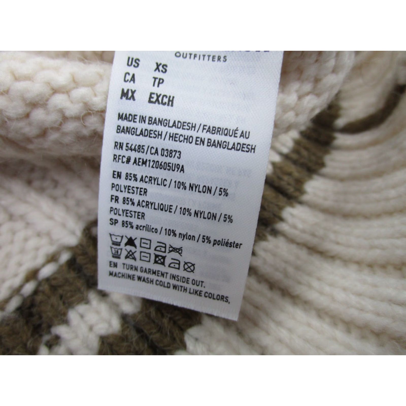 American Eagle Outfitters American Eagle Outfitters Sweater Womens XS Cable Knit V-Neck Fisherman Pullover Ivory Preppy Casual Size XS / US 0-2 / IT 36-38 - 5 Thumbnail