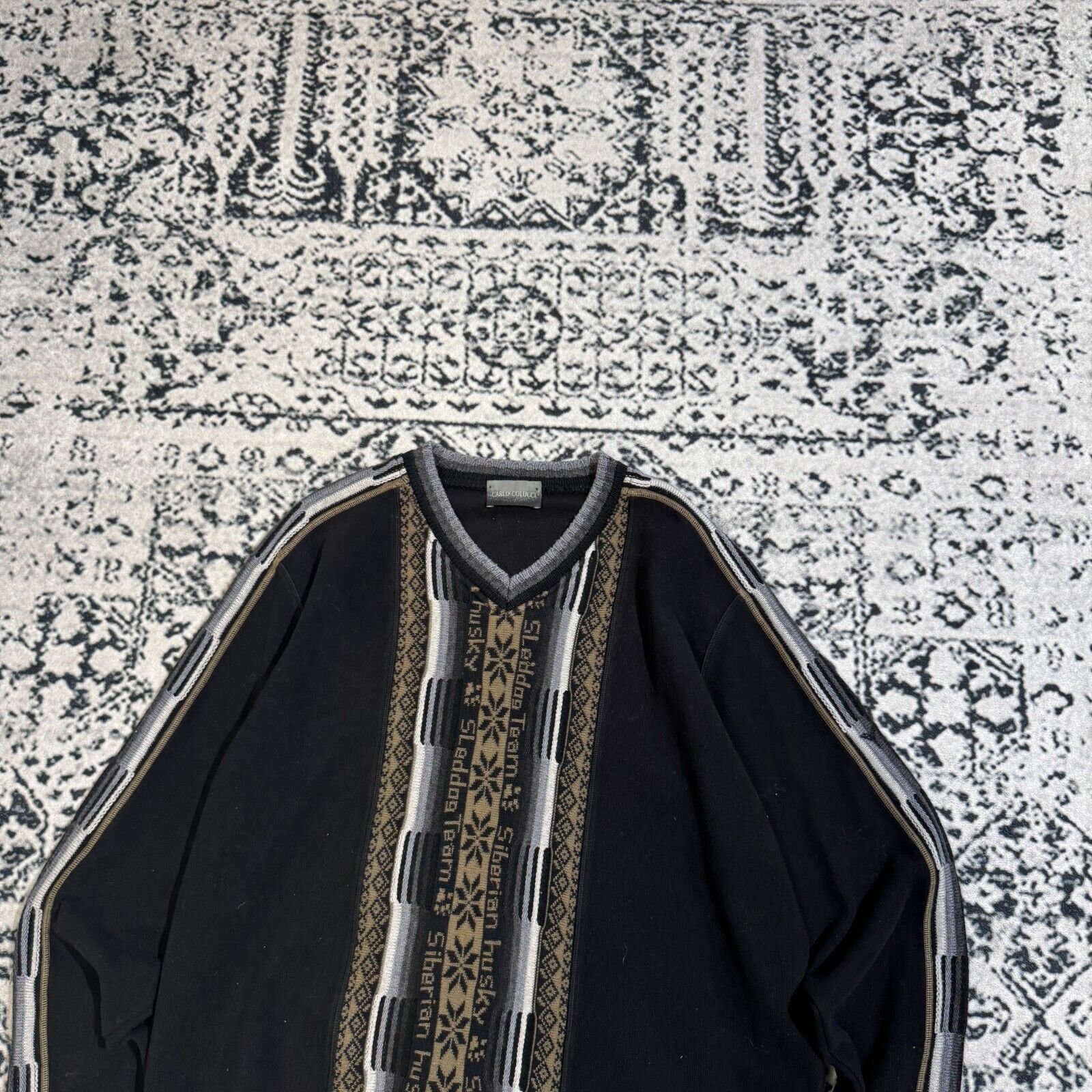 Carlo Colucci × Vintage Vintage Carlo Colucci Unisex Black Cotton Sweater Size XL Size US XL / EU 56 / 4 - 6 Thumbnail
