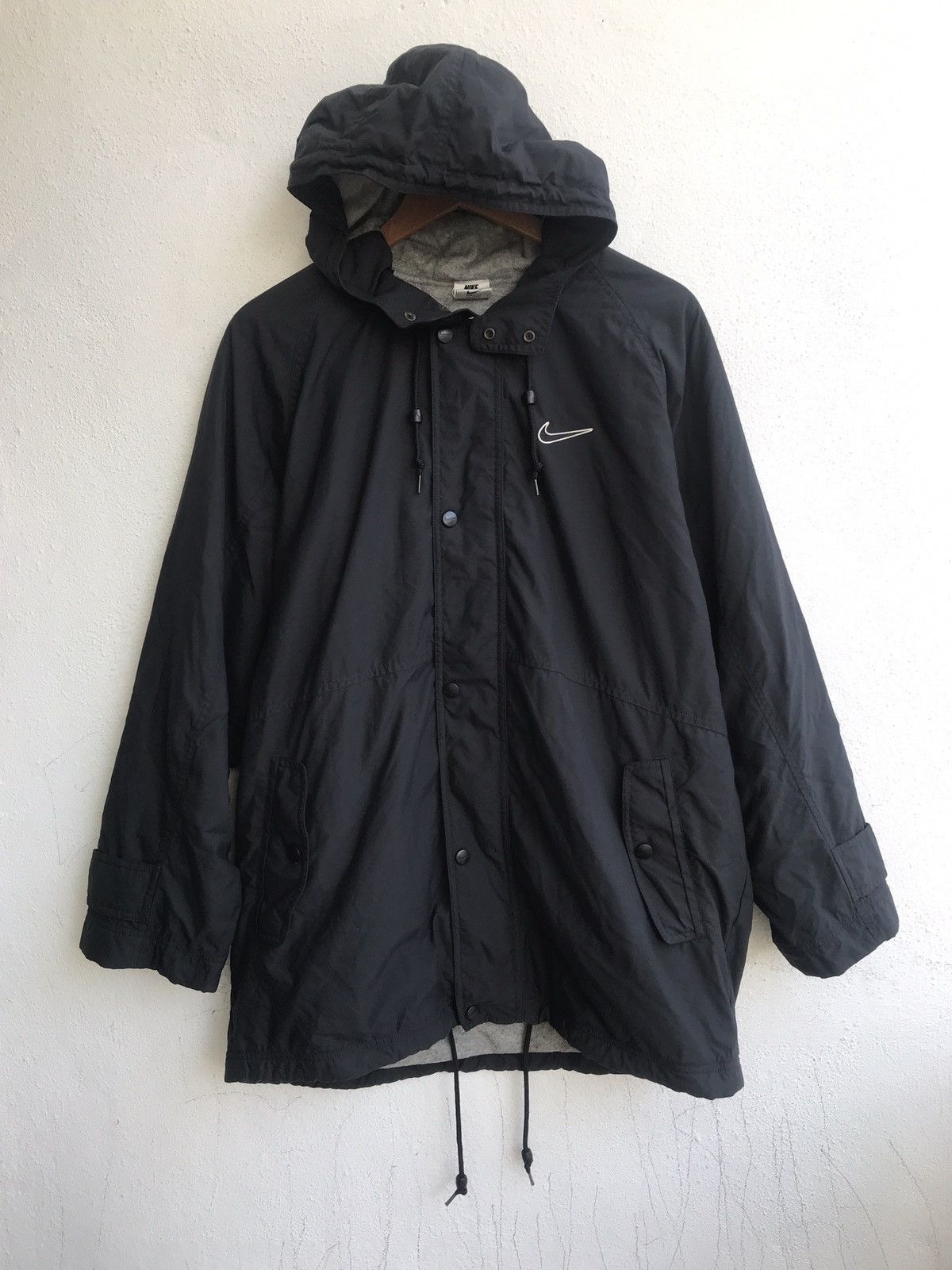 Nike × Vintage Vintage 90s Nike big logo hooded jacket Size US M / EU 48-50 / 2 - 2 Thumbnail