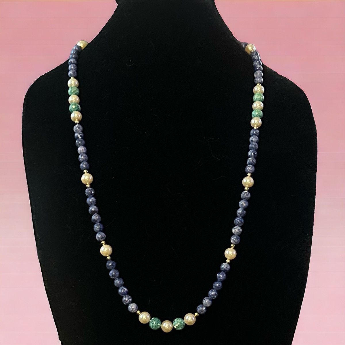 Vintage Vintage Lapis bead and pearl necklace Size ONE SIZE - 1 Thumbnail