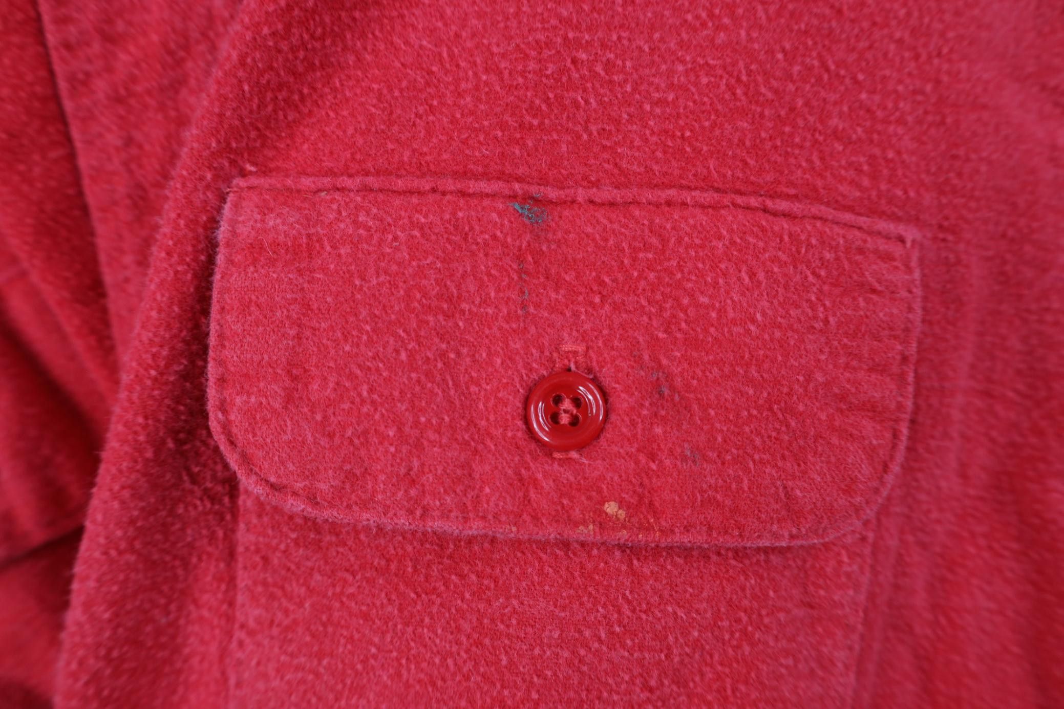 FiveBrother Vintage 70s Five Brother Chamois Cloth Button Shirt Red USA Size US XL / EU 56 / 4 - 4 Thumbnail