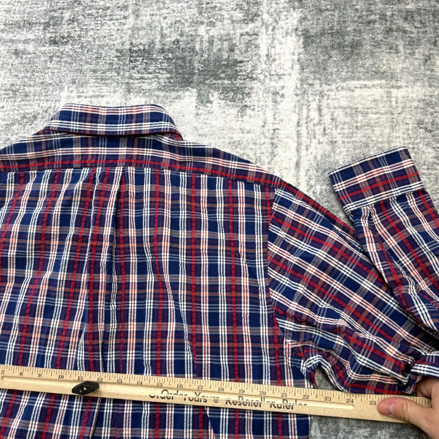 Brooks Brothers Brooks Brothers Shirt Mens Large Red Blue Plaid Seersucker Slim Fit Preppy Derby Size US L / EU 52-54 / 3 - 7 Thumbnail
