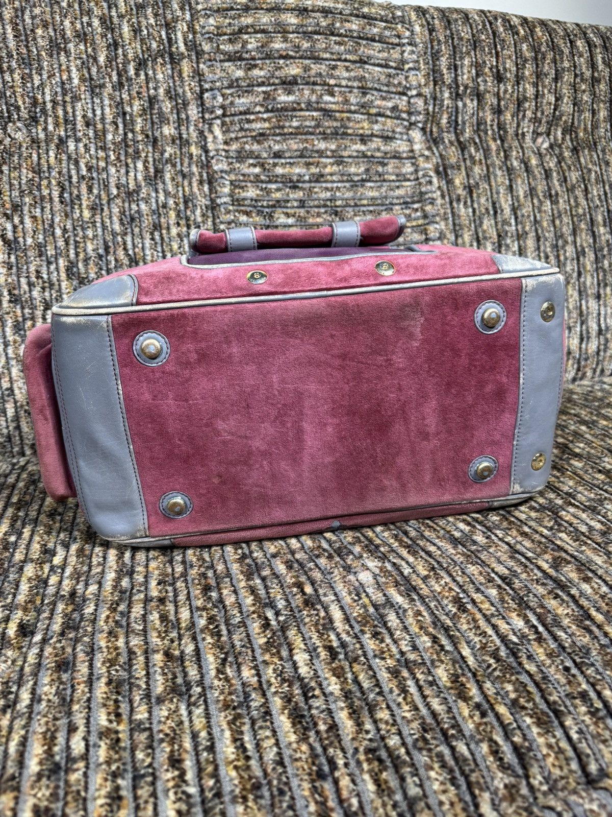 Juicy Couture Jeans VTG JUICY COUTURE RARE Y2K Pink Velvet Pet Carrier Handbag Size ONE SIZE - 7 Thumbnail