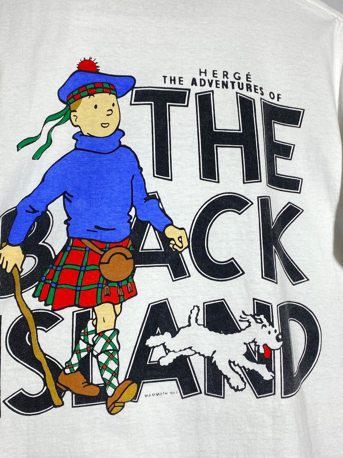Vintage 🔥 THE BLACK ISLAND TINTIN 90s RARE COMIC TEE VINTAGE VIBES Size US L / EU 52-54 / 3 - 3 Thumbnail