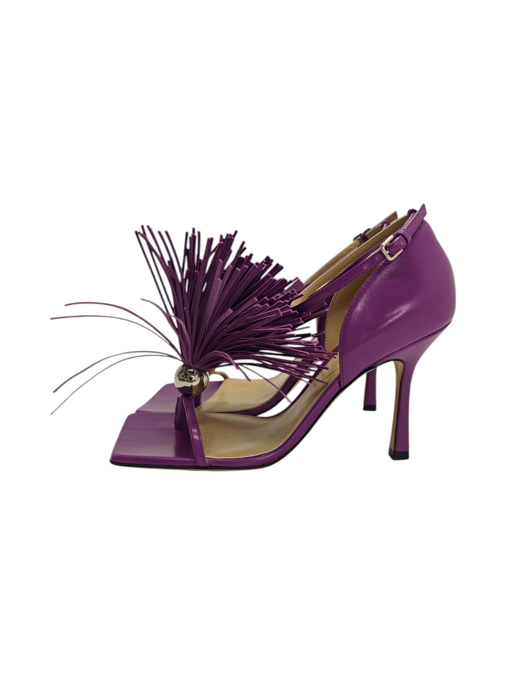 Bottega Veneta o1y0725 Leather Ankle Thong Strap Sandals in Mauve Size US 6 / IT 36 - 2 Thumbnail