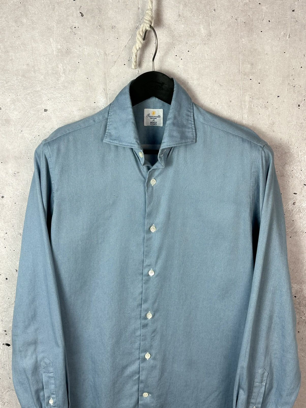 Other Gianetto Made in Italy Blue Cotton Long Sleeve Shirt Size US M / EU 48-50 / 2 - 2 Thumbnail