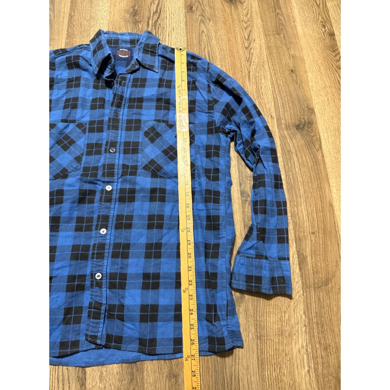 Vintage VINTAGE Saugatuck Shirt Men's M Black Blue Long Sleeve Button-Up Plaid Cotton Flannel Casual Pockets Mens Size US M / EU 48-50 / 2 - 7 Thumbnail