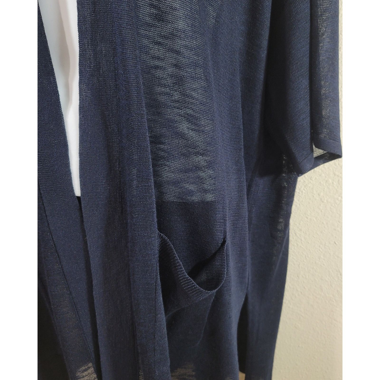 Chicos Chico's Navy Blue Open Front Cardigan Sweater 1 Medium NWT Size M / US 6-8 / IT 42-44 - 5 Thumbnail