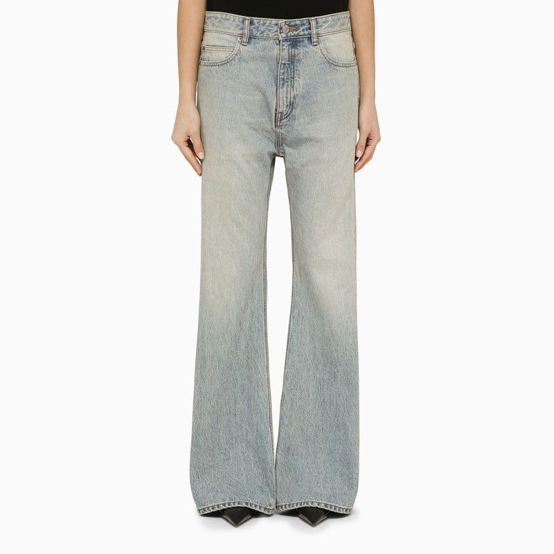 image of Balenciaga Denim Flared Jeans Size 24 in Blue, Women's
