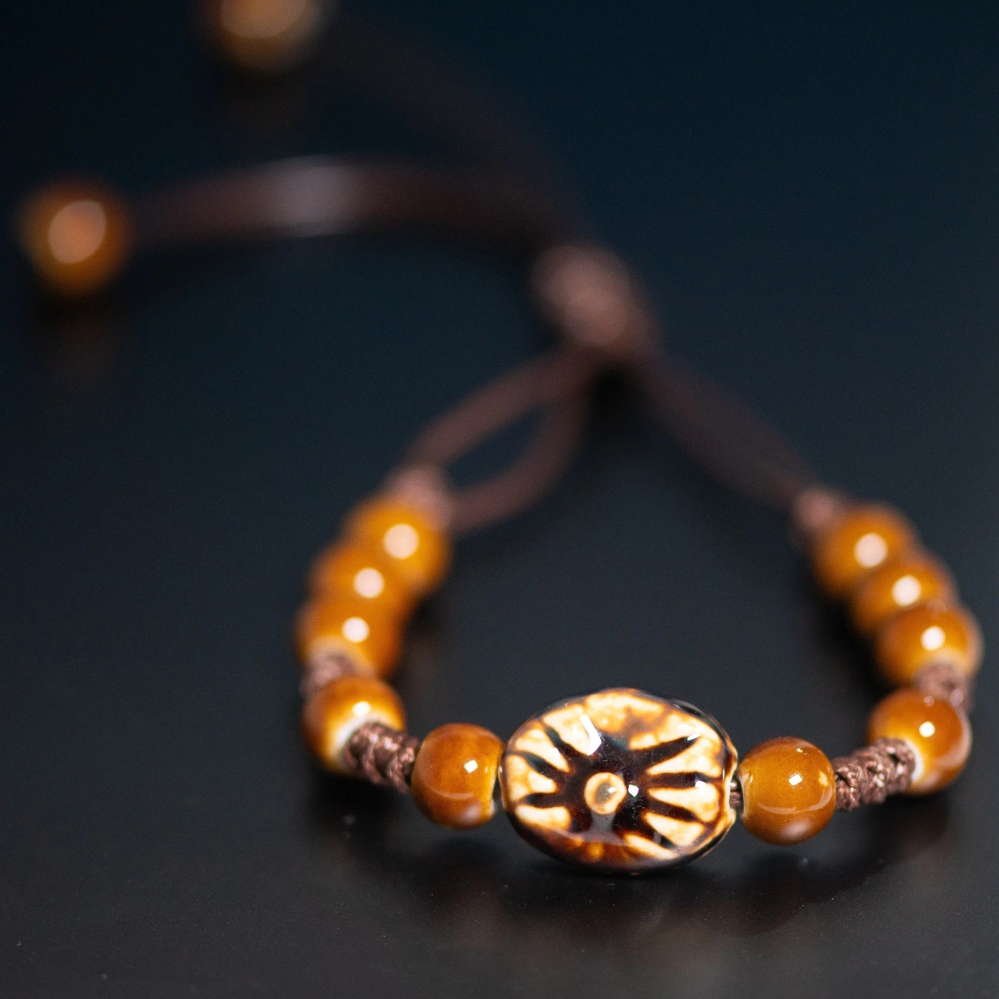 Handmade Sun Charm Ceramic Bracelet Jewelry Gift For Her Size ONE SIZE - 2 Thumbnail