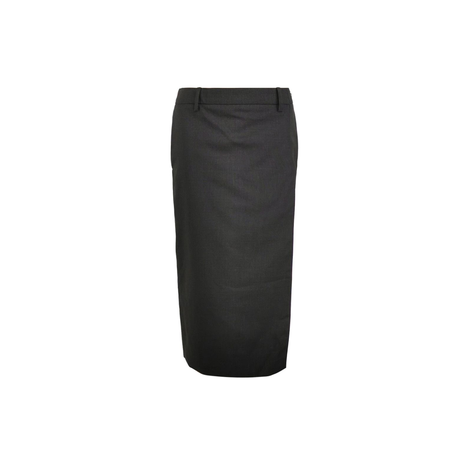 Prada Wool Blend Solid Midi Skirt 0089