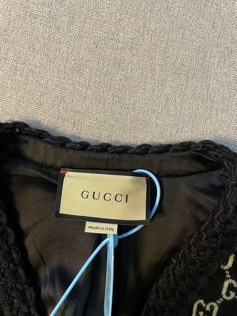 Gucci Gucci Black GG full print logo wool cardigan jacket 2501-Ne Size US XS / EU 42 / 0 - 4 Thumbnail
