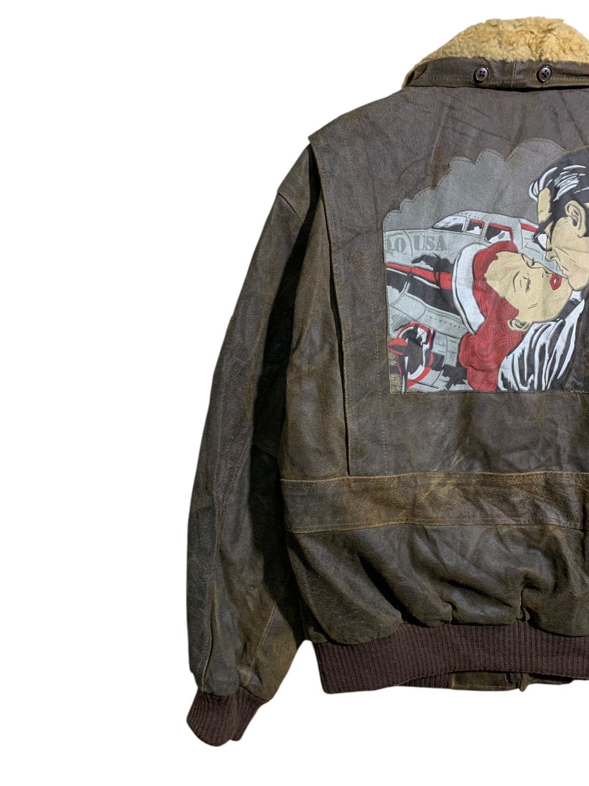Other 🔥VTG SHEEPSKIN LEATHER FLIGHT JACKETS MADE IN ITALY Size US L / EU 52-54 / 3 - 2 Thumbnail