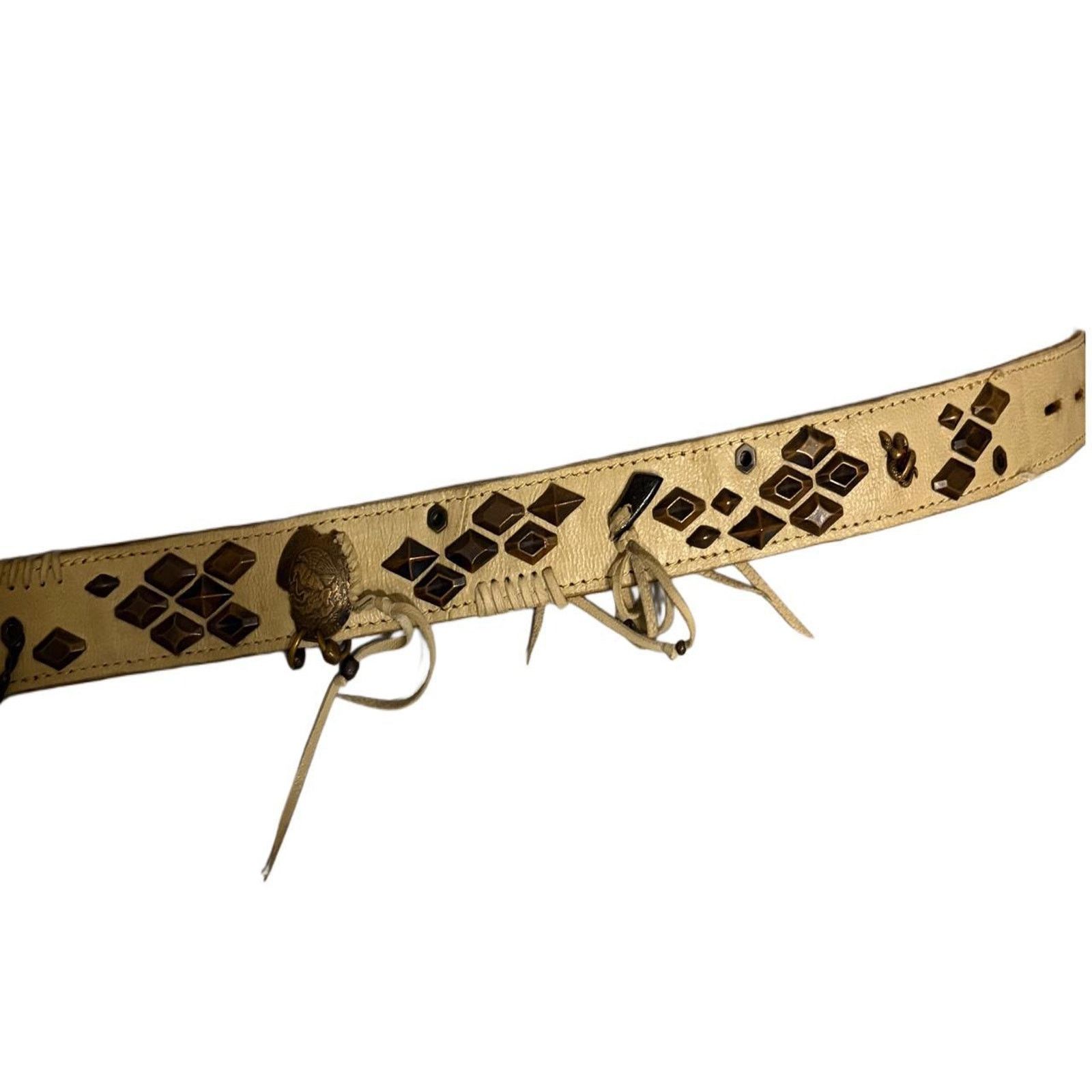 14th Addiction 14th Addiction Ivory Raider Belt Size 32 - 7 Thumbnail
