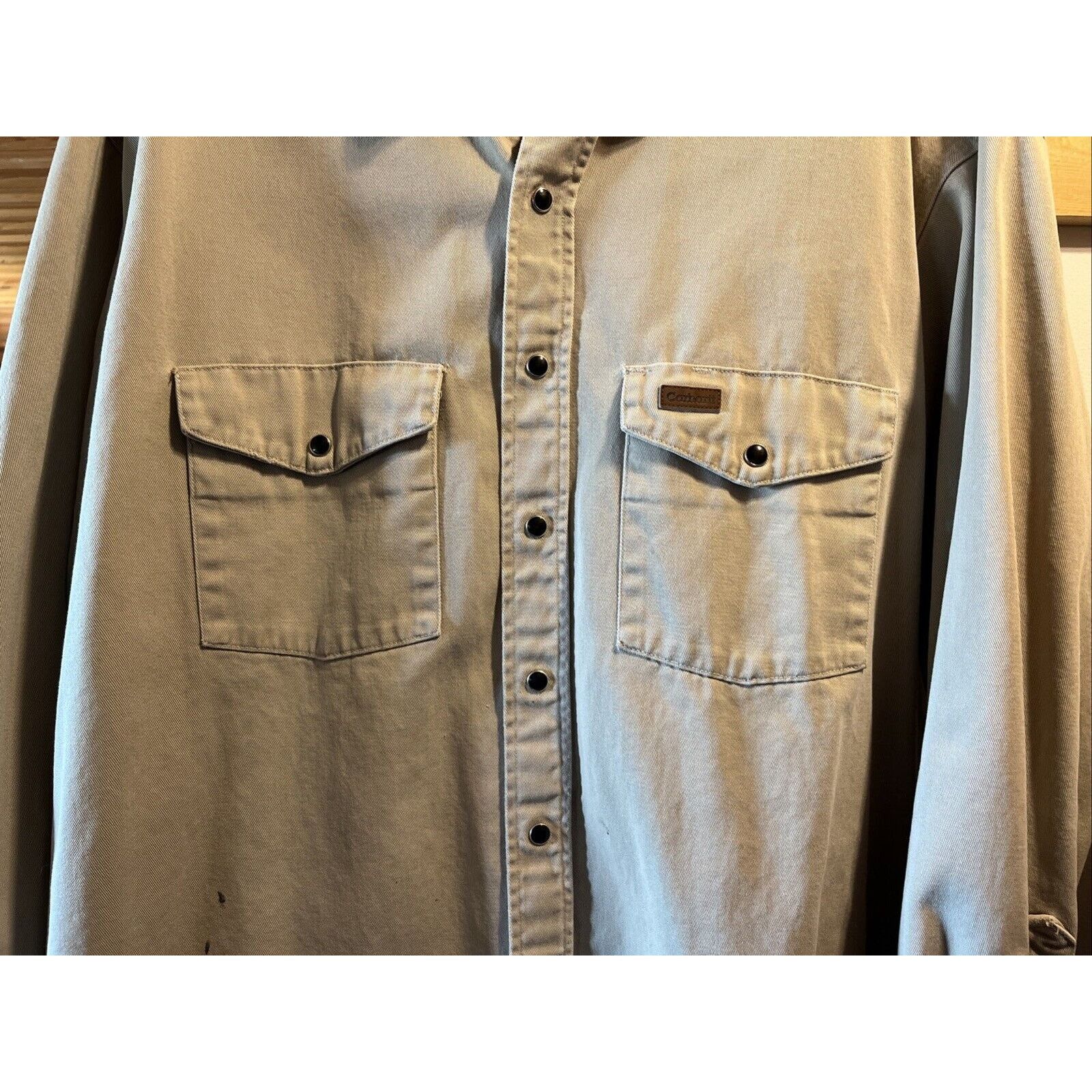 Carhartt Carhartt Shirt Jacket Men’s XXL Khaki Canvas Cotton STAINS Size US XXL / EU 58 / 5 - 5 Thumbnail