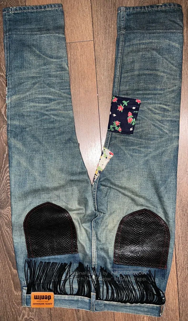 Junya Watanabe Junya Watanabe size XS Denim Pants with Patchwork Floral S Size US 27 - 2 Thumbnail