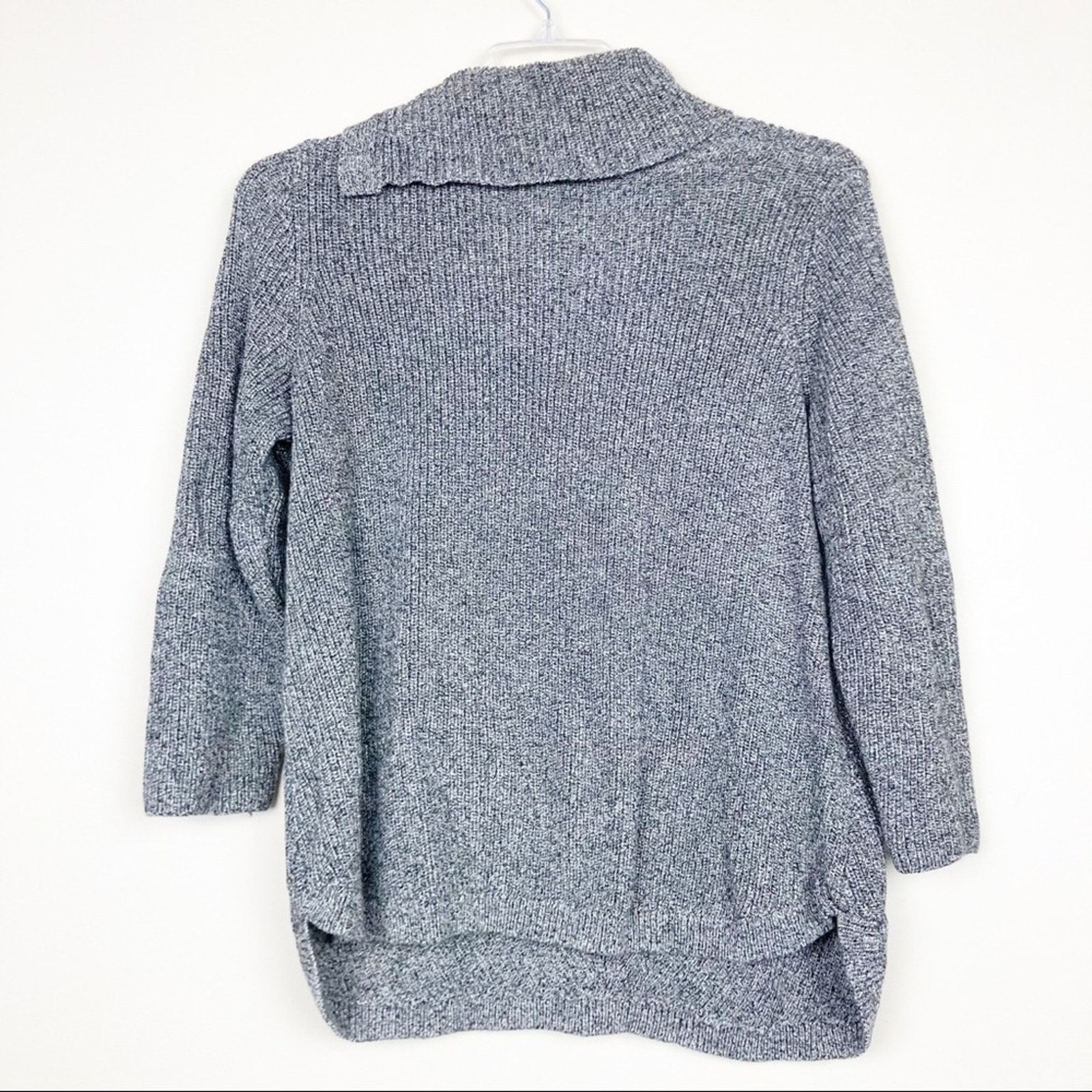 Other Talbots Heathered Gray Shawl Neck Knit Sweater Sz 1XP Size XL / US 12-14 / IT 48-50 - 5 Thumbnail