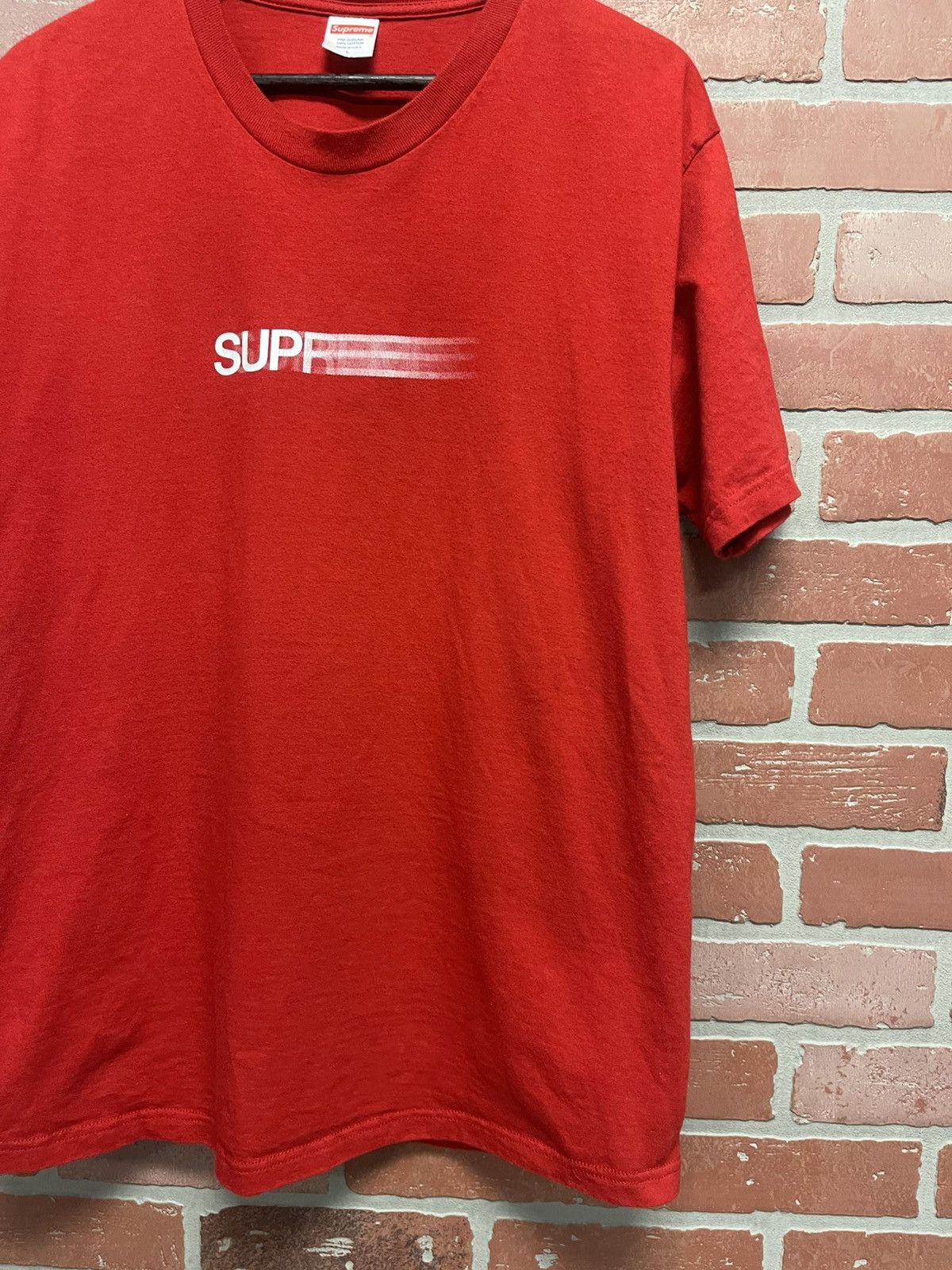 Supreme Size L - Supreme Motion Tee Red Gently Used Size US L / EU 52-54 / 3 - 3 Thumbnail