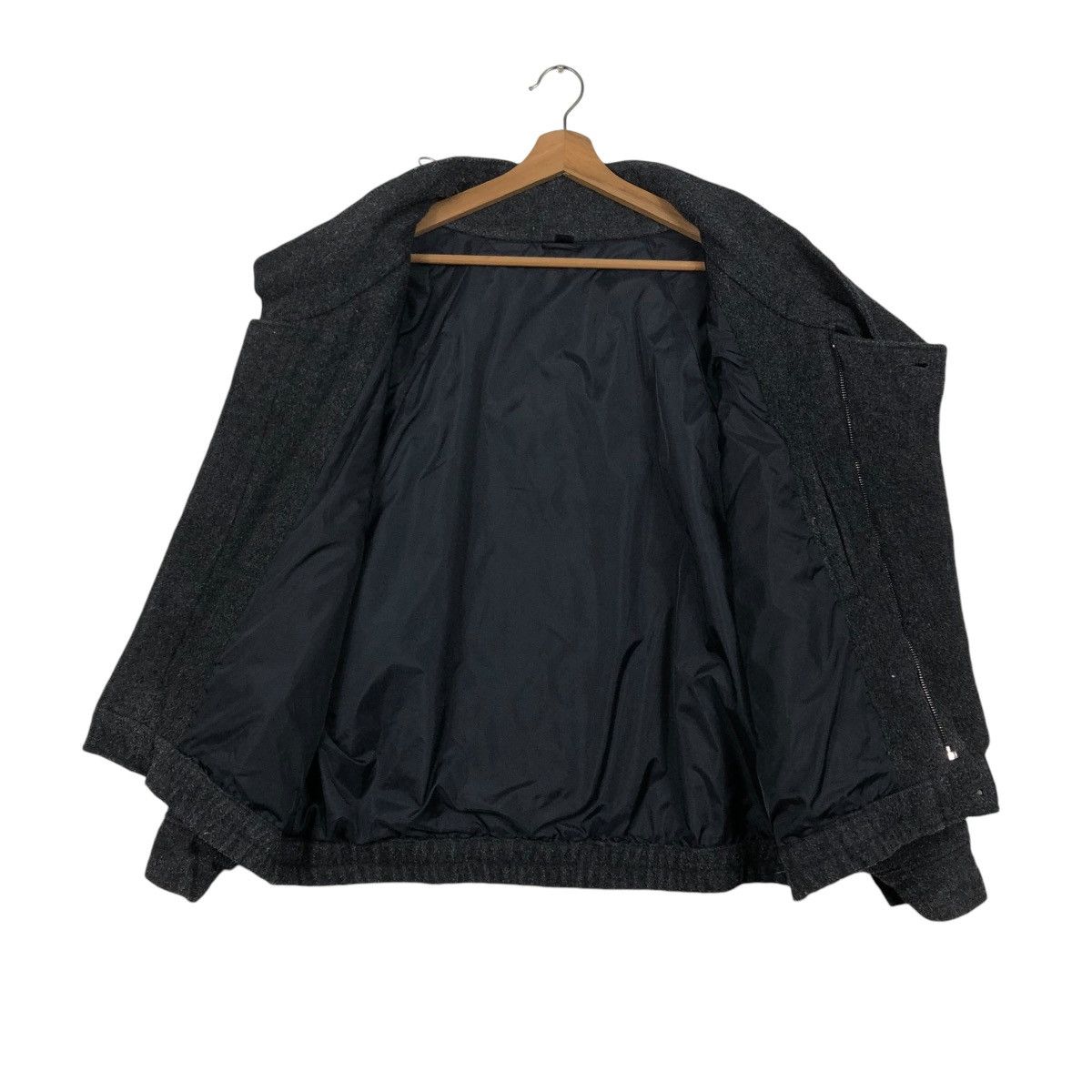 Vintage 🔥VINTAGE WOOL BOMBER JACKET BONDAGE HIDDEN COLLAR BIKER Size US M / EU 48-50 / 2 - 15 Thumbnail