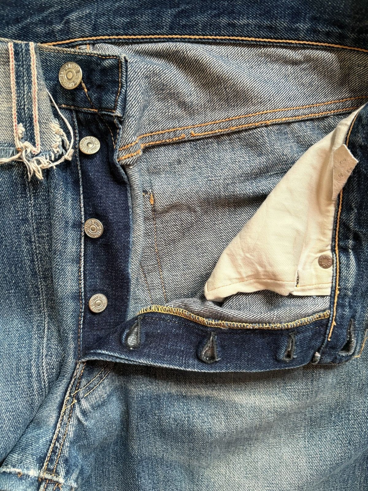 Japanese Brand Vintage Japanese Brand Selvedge Mud Wash Distress Baggy Jean Size US 33 - 3 Thumbnail