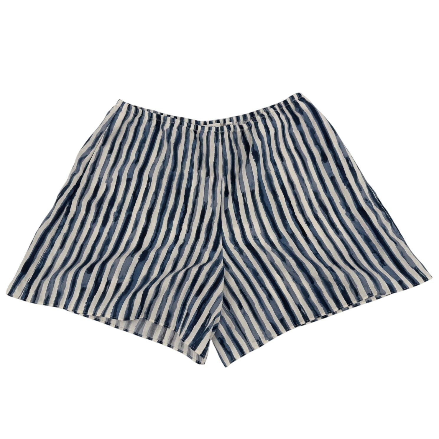 Vince NWT Vince Women's Painterly Coastal Blue Striped Shorts Size 32" / US 10 / IT 46 - 1 Thumbnail