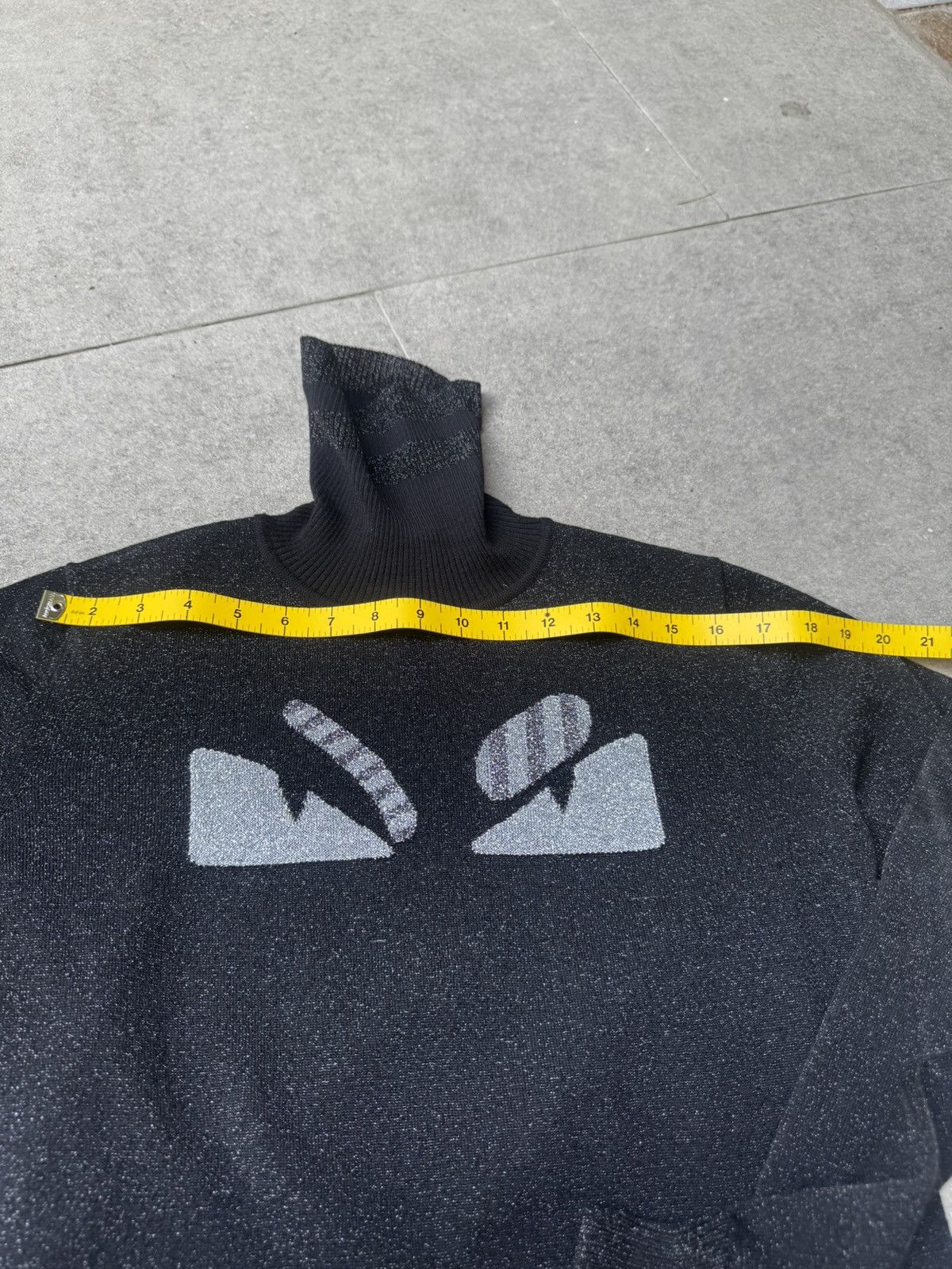 Fendi Fendi Monster Eyes Lurex & Wool Turtleneck Sweatshirt Size M / US 6-8 / IT 42-44 - 11 Thumbnail
