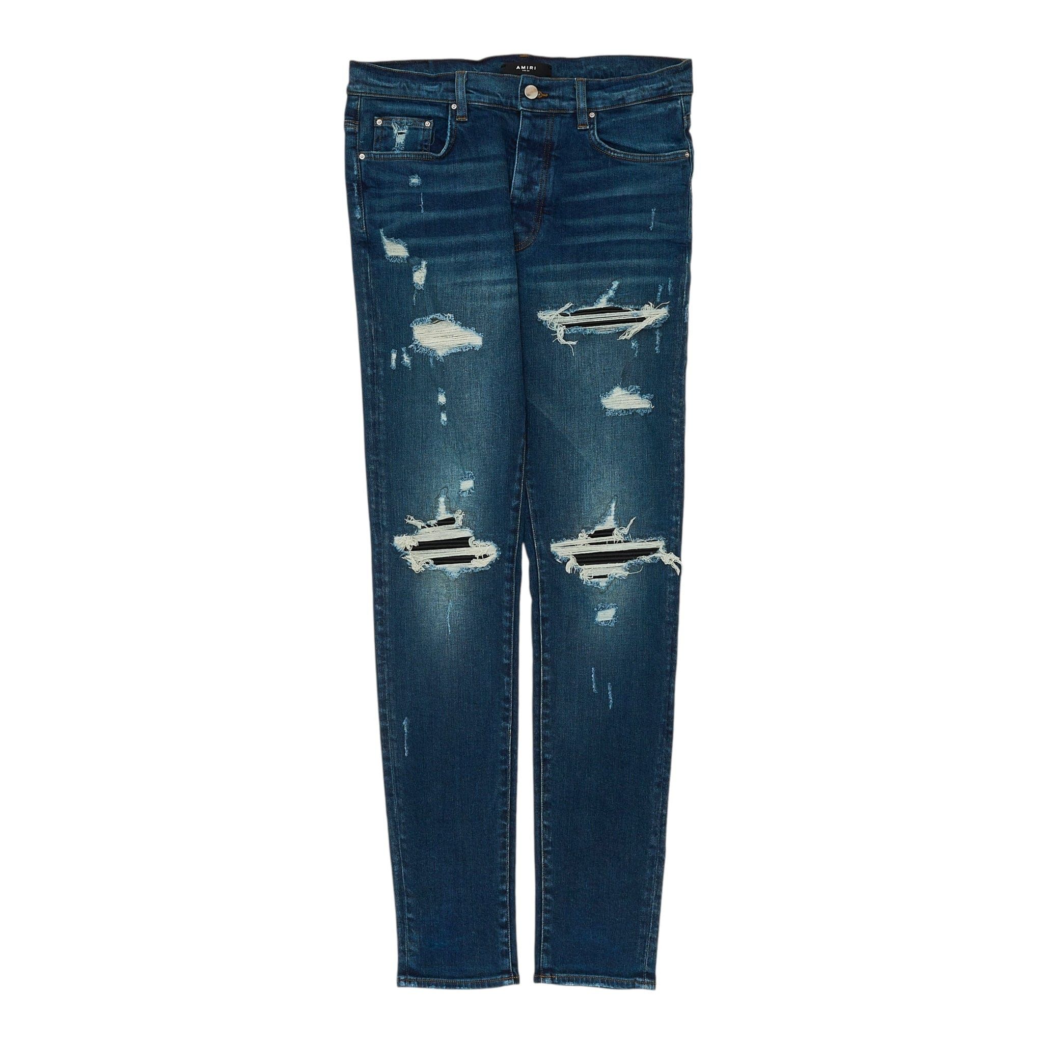 Amiri MX1 Leather Patch Jeans Deep Classic Indigo