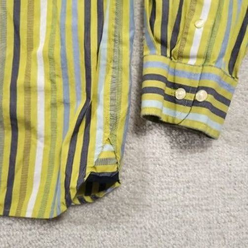 Gap Gap Button Up Casual Shirt Mens Large Green Stripe Long Sleeve Pocket Size US L / EU 52-54 / 3 - 6 Thumbnail