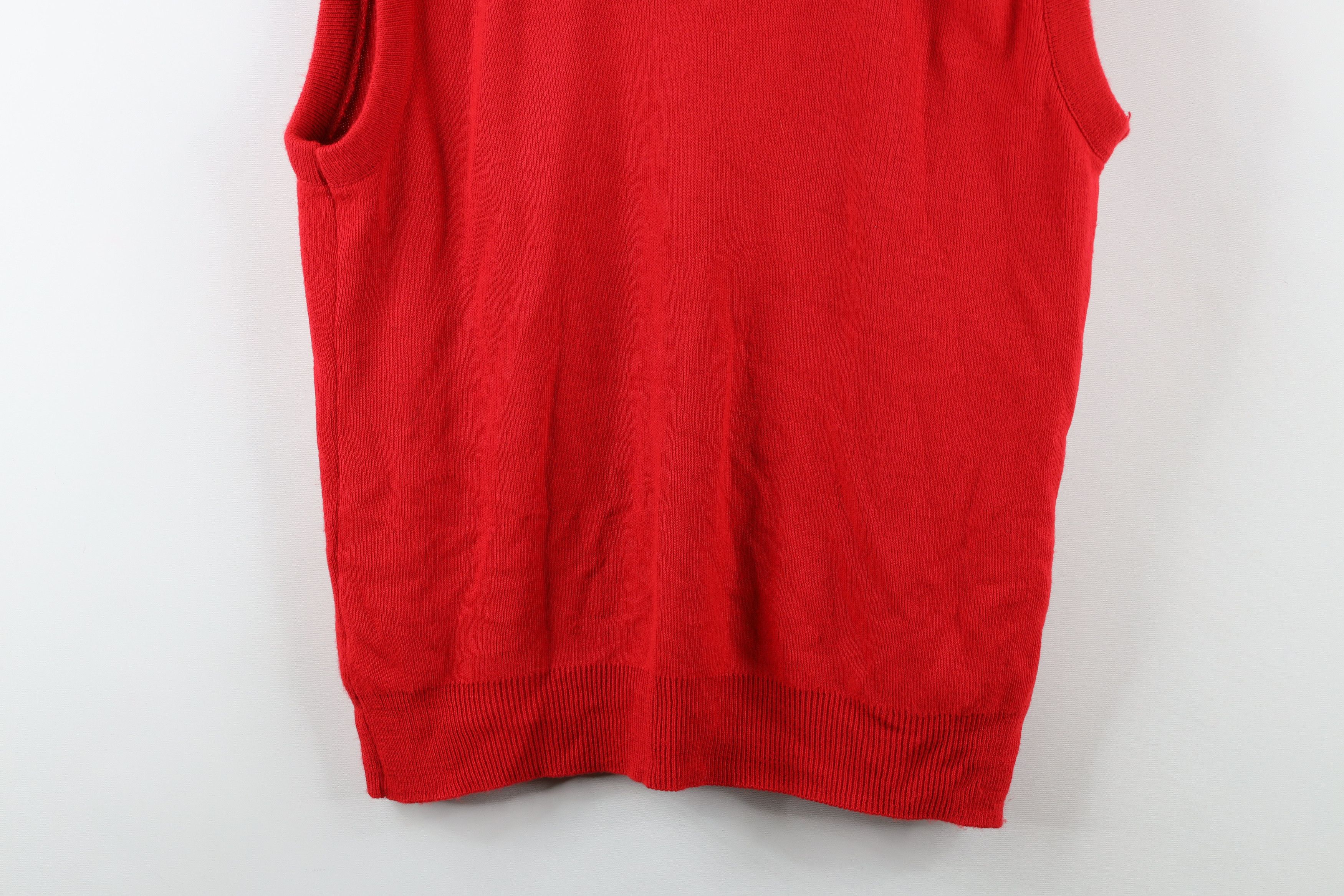 Vintage Vintage 70s Streetwear Blank Knit Sweater Vest Red USA Size US M / EU 48-50 / 2 - 3 Thumbnail